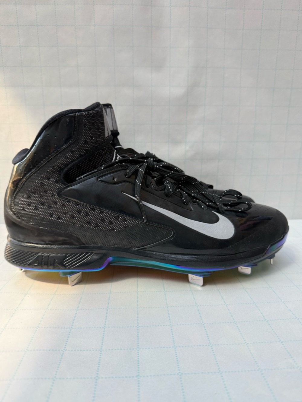 Nike Huarache High Top Baseball Cleats - Size 10 - Rainbow Undersole - NWT - Picture 10 of 11